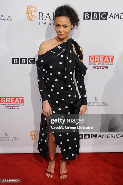 Actress Thandie Newton arrives at The BAFTA Tea Party at Four Seasons Hotel Los Angeles at Beverly Hills on January 7, 2017 in Los Angeles,...