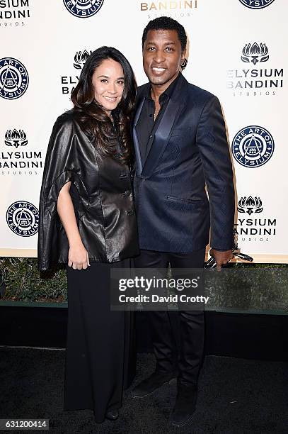 Nicole Pantenburg and Kenneth Edmonds attends The Art of Elysium presents Stevie Wonder's HEAVEN - Celebrating the 10th Anniversary - Arrivals at Red...