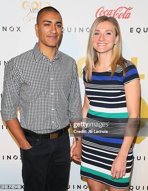 Ashton Eaton and Brianne Theisen attend the Gold Meets Golden event on January 7, 2017 in Los Angeles, California.