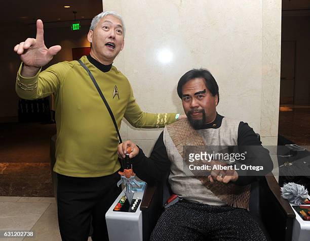 Star Trek cosplayers Mark Lum and Bill Arucan attend The Hollywood Show held at The Westin Los Angeles Airport on January 7, 2017 in Los Angeles,...