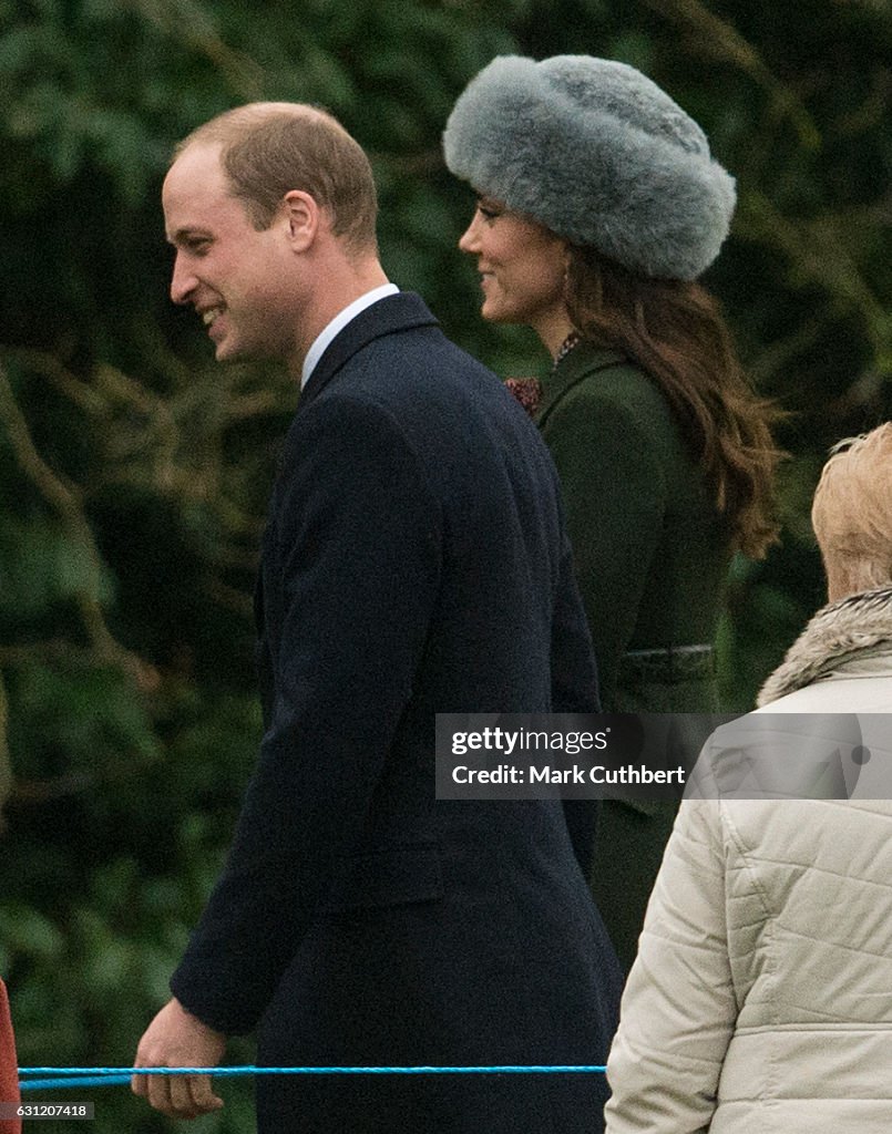 Members Of The Royal Family Attend St Mary Magdalene Church In Sandringham
