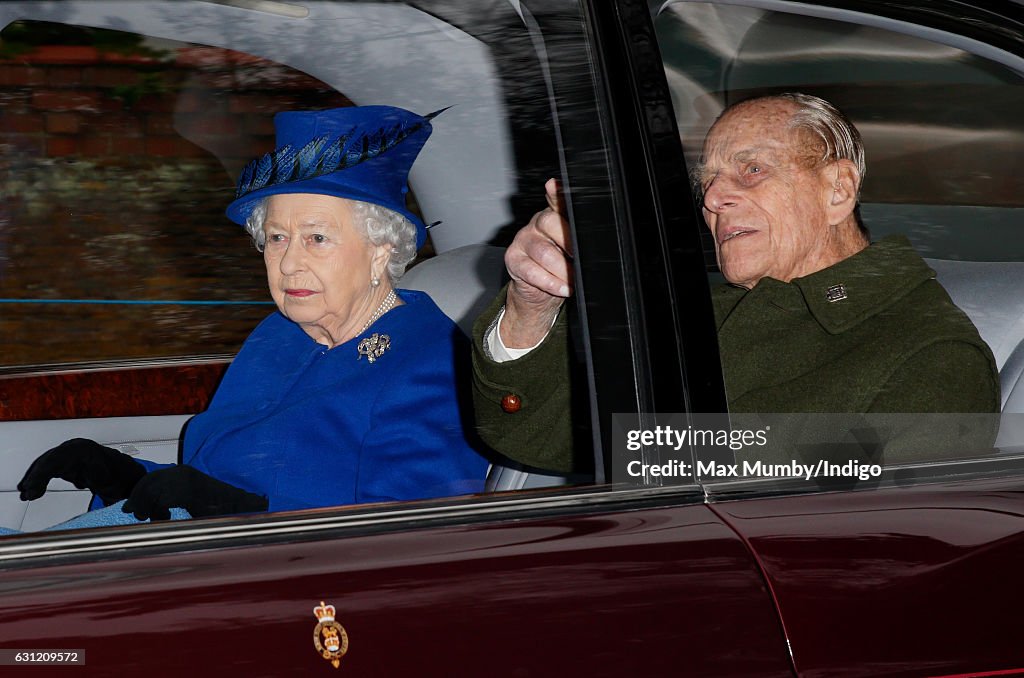Members Of The Royal Family Attend St Mary Magdalene Church In Sandringham