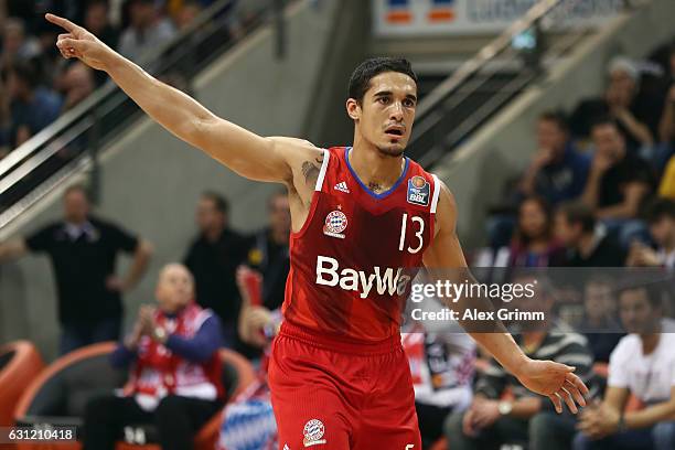 Nick Johnson of Muenchen reacts during the easyCredit BBL match between MHP Riesen Ludwigsburg and FC Bayern Muenchen at MHP Arena on January 7, 2017...