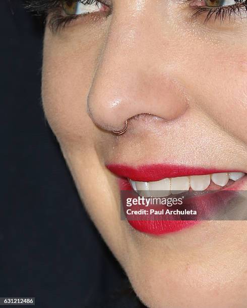 Actress Emily Barclay ,Jewelry Detail, attends the Hulu TCA Winter Press Tour Day at Langham Hotel on January 7, 2017 in Pasadena, California.