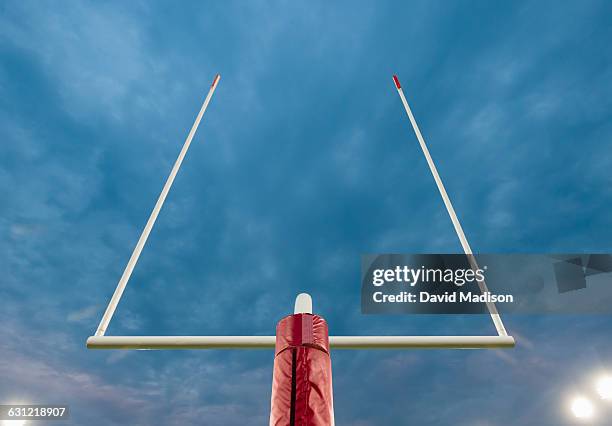 american football goalposts - football goal post stock pictures, royalty-free photos & images
