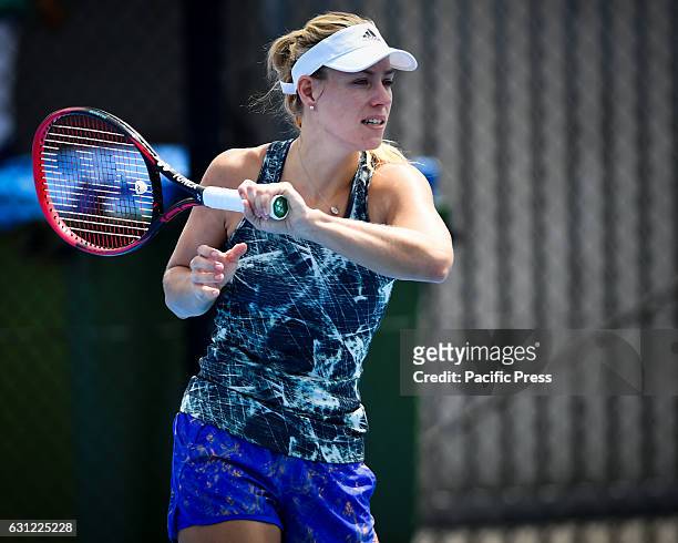 Number 1 ranked womens tennis player and 2016 US Open Champion Angelique Kerber pictured during a practice session during the first day of the Apia...