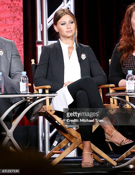 RAly Michalka for the "iZombie" television show speaks onstage during the 2017 Winter TCA Tour Panels - CW held at The Langham Huntington Hotel and...