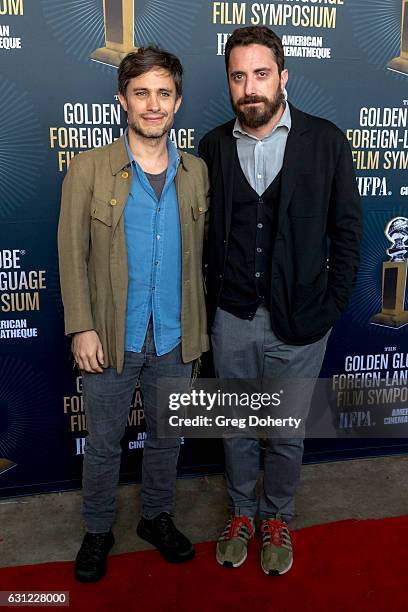 Director Pablo Larraín and Actor Gael García Bernal arrive for the American Cinematheque Panel Discussion With Golden Globe Nominated...