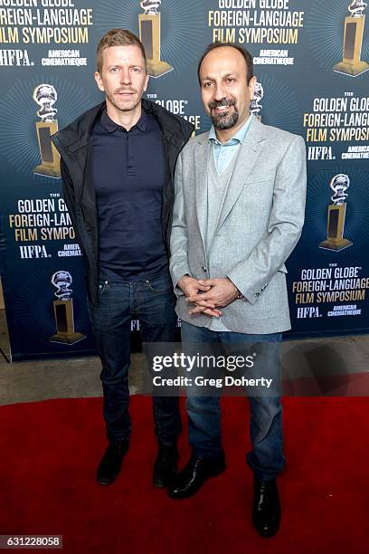 Producer Alexandre Mallet-Guy and Director Asghar Farhadi arrive for the American Cinematheque Panel Discussion With Golden Globe Nominated...