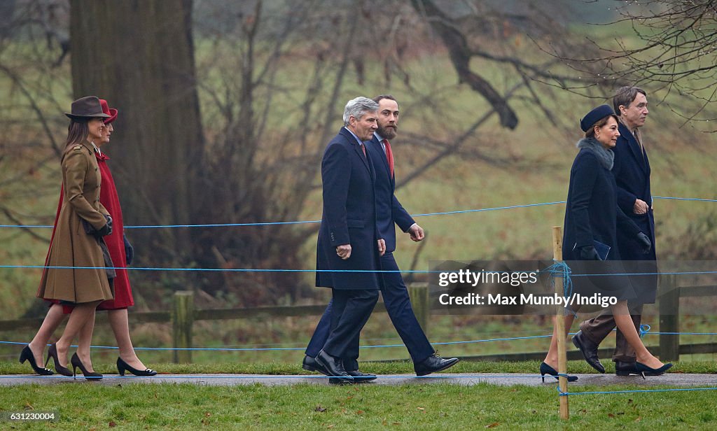 Members Of The Royal Family Attend St Mary Magdalene Church In Sandringham