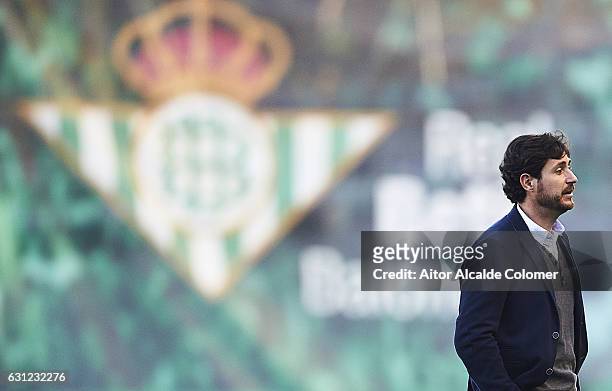 Head Coach of Real Betis Balompie Victor Sanchez del Amo looks on during La Liga match between Real Betis Balompie v CD Leganes at Benito Villamarin...