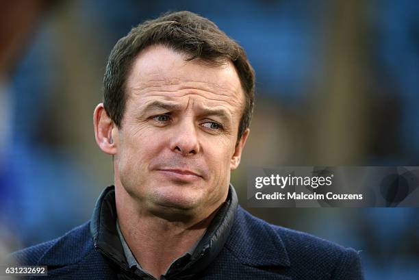 Television pundit Austin Healey looks on during the Aviva Premiership match between Wasps and Leicester Tigers at The Ricoh Arena on January 8, 2017...