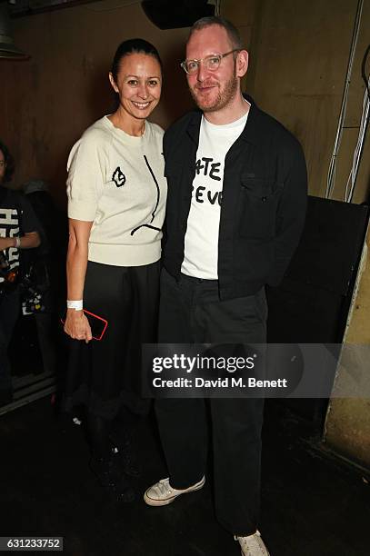 Caroline Rush and Richard Mortimer attend the BoomBox 10 Year Anniversary party presented by New Look Men and Rollacoaster at Hoxton Square Bar And...