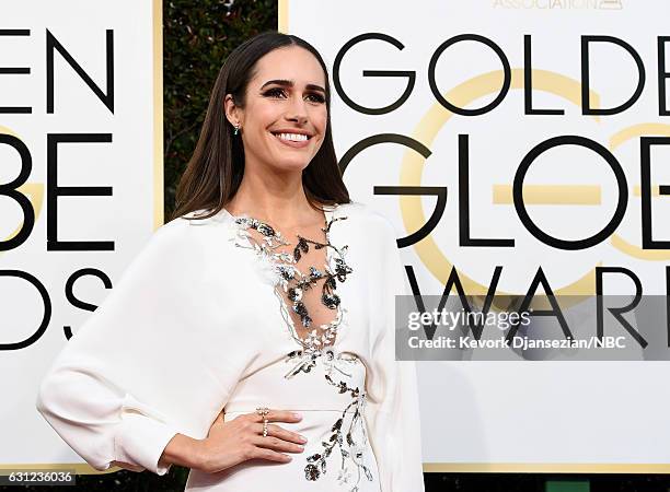 74th ANNUAL GOLDEN GLOBE AWARDS -- Pictured: TV personality Louise Roe arrives to the 74th Annual Golden Globe Awards held at the Beverly Hilton...