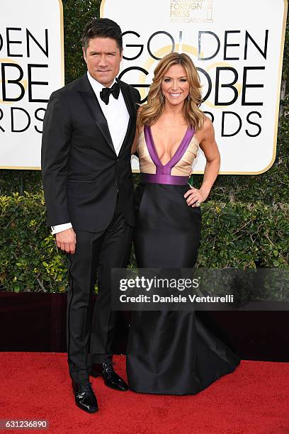 Louis Aguirre and Debbie Matenopoulos attends the 74th Annual Golden Globe Awards at The Beverly Hilton Hotel on January 8, 2017 in Beverly Hills,...