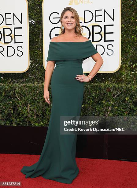 74th ANNUAL GOLDEN GLOBE AWARDS -- Pictured: TV personality Jenna Bush Hager arrives to the 74th Annual Golden Globe Awards held at the Beverly...