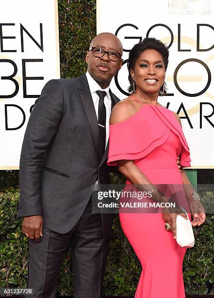 Actors Courtney B. Vance and Angela Bassett arrive at the 74th annual Golden Globe Awards, January 8 at the Beverly Hilton Hotel in Beverly Hills,...