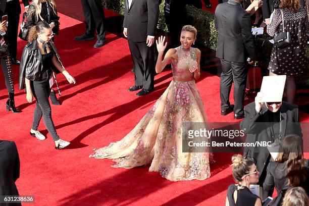 74th ANNUAL GOLDEN GLOBE AWARDS -- Pictured: Ryan Michelle Giuliana Rancic arrives to the 74th Annual Golden Globe Awards held at the Beverly Hilton...