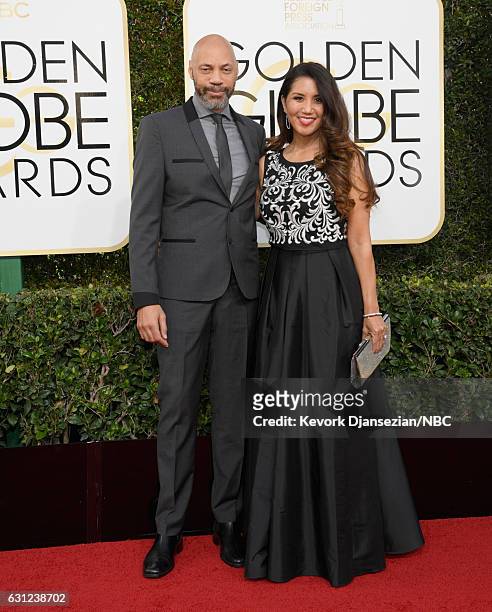 74th ANNUAL GOLDEN GLOBE AWARDS -- Pictured: Writer/producer John Ridley and Gayle Ridley arrive to the 74th Annual Golden Globe Awards held at the...