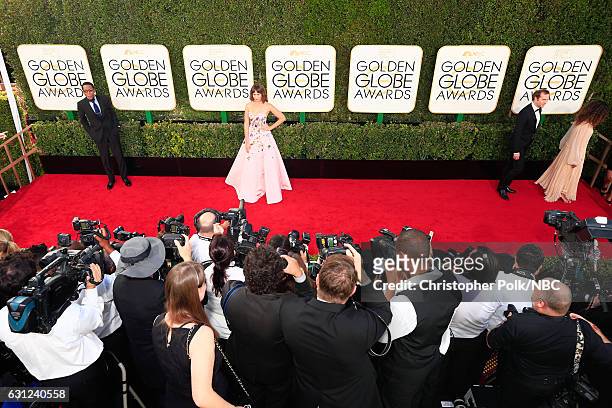 74th ANNUAL GOLDEN GLOBE AWARDS -- Pictured: Actress Lola Kirke arrives to the 74th Annual Golden Globe Awards held at the Beverly Hilton Hotel on...