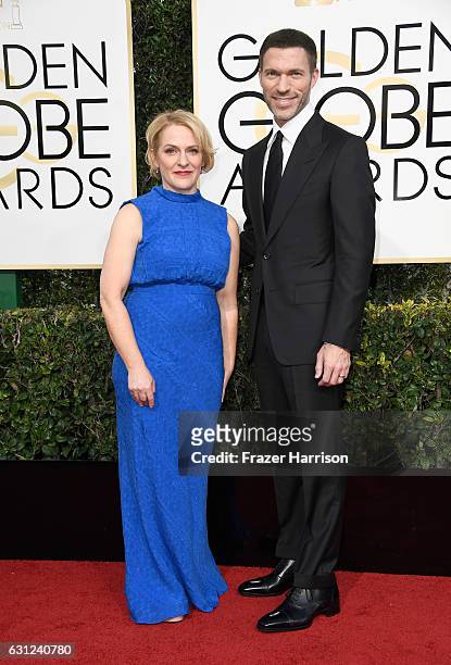 Filmmakers Arianne Sutner and Travis Knight attend the 74th Annual Golden Globe Awards at The Beverly Hilton Hotel on January 8, 2017 in Beverly...
