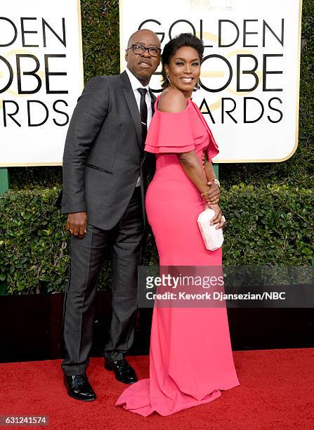 74th ANNUAL GOLDEN GLOBE AWARDS -- Pictured: Actors Courtney B. Vance and Angela Bassett arrive to the 74th Annual Golden Globe Awards held at the...