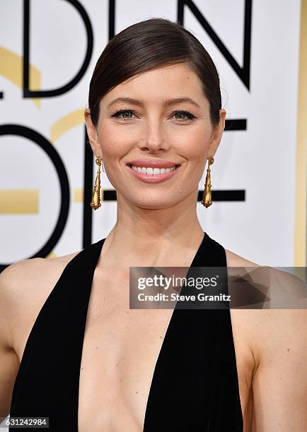 Actress Jessica Biel attends the 74th Annual Golden Globe Awards at The Beverly Hilton Hotel on January 8, 2017 in Beverly Hills, California.