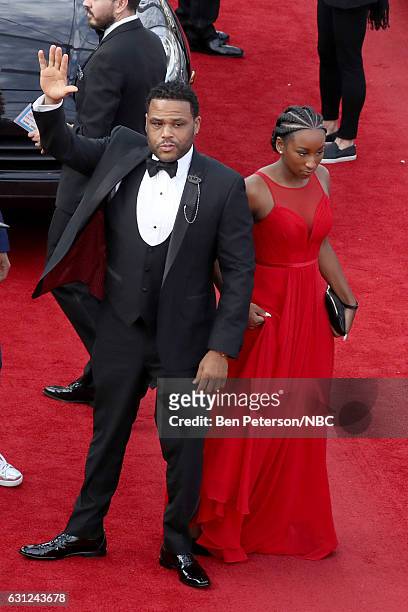 74th ANNUAL GOLDEN GLOBE AWARDS -- Pictured: Actor Anthony Anderson and his daughter Kyra Anderson arrive to the 74th Annual Golden Globe Awards held...