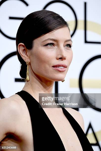 Actress Jessica Biel attends the 74th Annual Golden Globe Awards at The Beverly Hilton Hotel on January 8, 2017 in Beverly Hills, California.