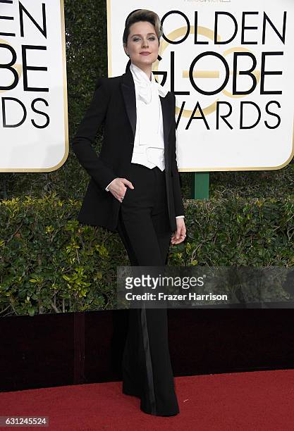 Actress Evan Rachel Wood attends the 74th Annual Golden Globe Awards at The Beverly Hilton Hotel on January 8, 2017 in Beverly Hills, California.