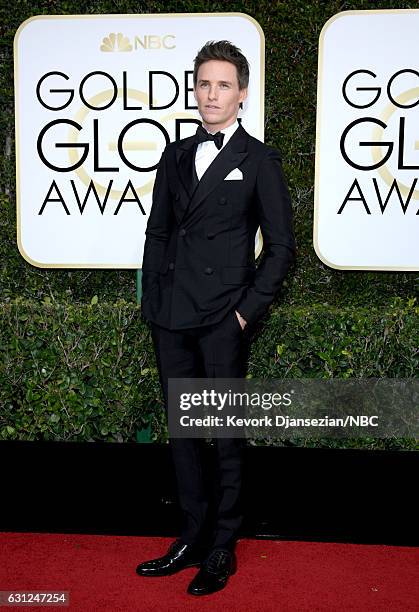 74th ANNUAL GOLDEN GLOBE AWARDS -- Pictured: Actor Eddie Redmayne arrives to the 74th Annual Golden Globe Awards held at the Beverly Hilton Hotel on...