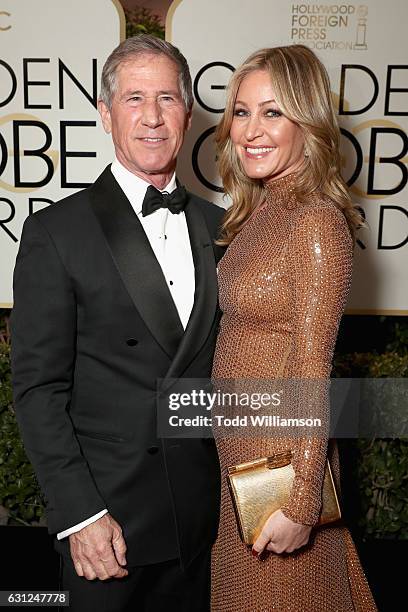 Chief Executive Officer Lionsgate Jon Feltheimer and Laurie Feltheimer attend the 74th Annual Golden Globe Awards at The Beverly Hilton Hotel on...