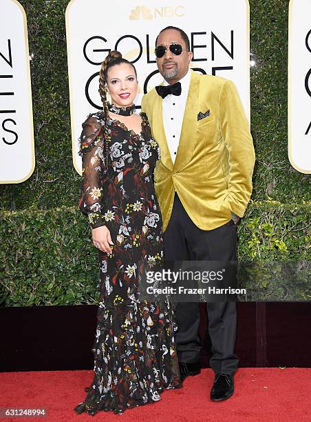 Producer Kenya Barris and Dr. Rainbow Edwards-Barris attend the 74th Annual Golden Globe Awards at The Beverly Hilton Hotel on January 8, 2017 in...