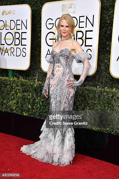 Actress Nicole Kidman attends the 74th Annual Golden Globe Awards at The Beverly Hilton Hotel on January 8, 2017 in Beverly Hills, California.