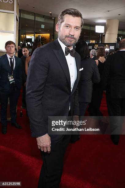 Actor Nikolaj Coster-Waldau at the 74th annual Golden Globe Awards sponsored by FIJI Water at The Beverly Hilton Hotel on January 8, 2017 in Beverly...