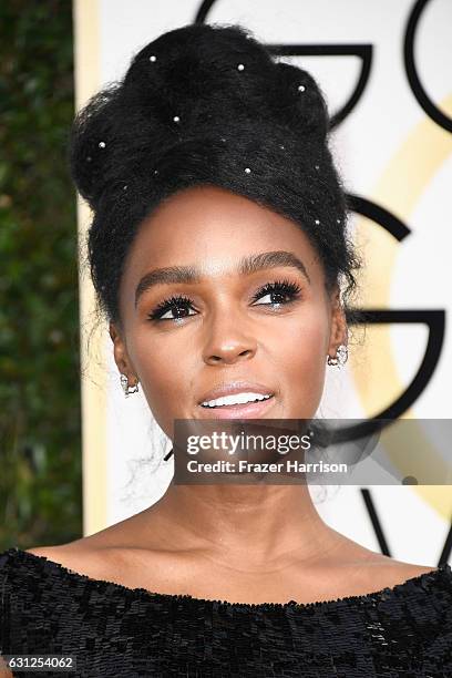 Musician/Actress Janelle Monae attends the 74th Annual Golden Globe Awards at The Beverly Hilton Hotel on January 8, 2017 in Beverly Hills,...