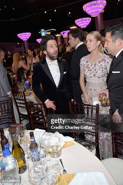 Actors Simon Helberg and Jocelyn Towne at the 74th annual Golden Globe Awards sponsored by FIJI Water at The Beverly Hilton Hotel on January 8, 2017...