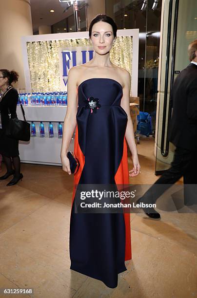 Actress Caitriona Balfe at the 74th annual Golden Globe Awards sponsored by FIJI Water at The Beverly Hilton Hotel on January 8, 2017 in Beverly...