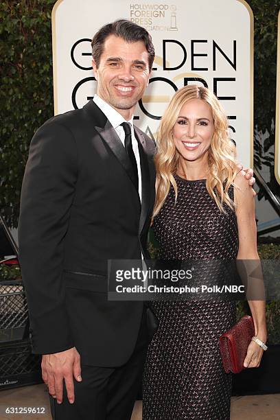 74th ANNUAL GOLDEN GLOBE AWARDS -- Pictured: President of DC Media Michael Mahan and Brooke Mahan arrive to the 74th Annual Golden Globe Awards held...