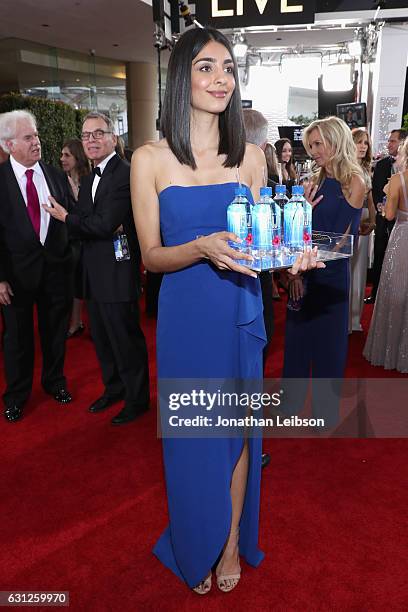 View of the atmosphere at the 74th annual Golden Globe Awards sponsored by FIJI Water at The Beverly Hilton Hotel on January 8, 2017 in Beverly...