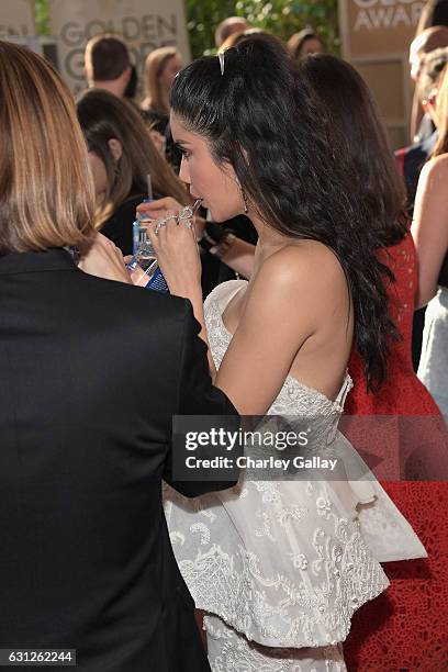 Actress Praya Lundberg at the 74th annual Golden Globe Awards sponsored by FIJI Water at The Beverly Hilton Hotel on January 8, 2017 in Beverly...