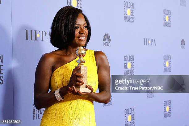 74th ANNUAL GOLDEN GLOBE AWARDS -- Pictured: Actress Viola Davis, winner of the Best Performance by an Actress in a Supporting Role in Any Motion...