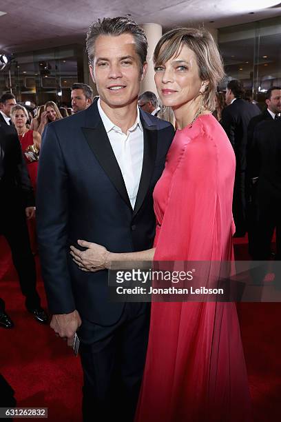Actor Timothy Olyphant and wife Alexis Knief at the 74th annual Golden Globe Awards sponsored by FIJI Water at The Beverly Hilton Hotel on January 8,...