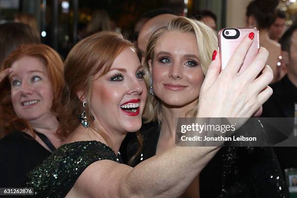 Actress Kristen Bell at the 74th annual Golden Globe Awards sponsored by FIJI Water at The Beverly Hilton Hotel on January 8, 2017 in Beverly Hills,...