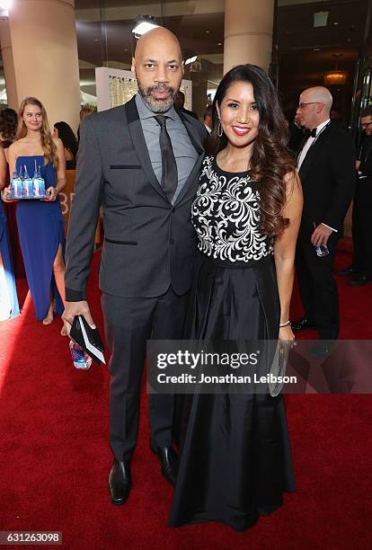 Producer John Ridley and Gayle Ridley at the 74th annual Golden Globe Awards sponsored by FIJI Water at The Beverly Hilton Hotel on January 8, 2017...