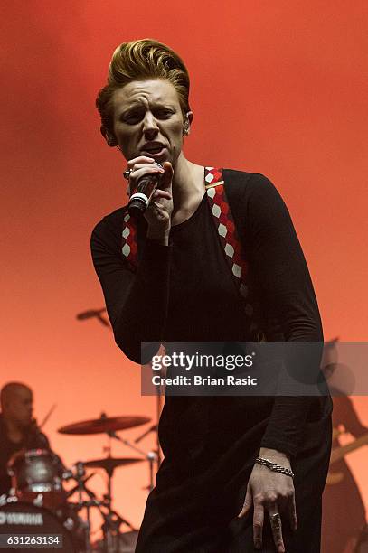 La Roux aka Elly Jackson performs during a special concert Celebrating David Bowie With Gary Oldman & Friends on what wold have been Bowie's 70th...