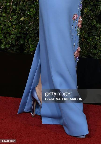 Jessica Chastain arrives at the 74th annual Golden Globe Awards, January 8 at the Beverly Hilton Hotel in Beverly Hills, California. / AFP / VALERIE...