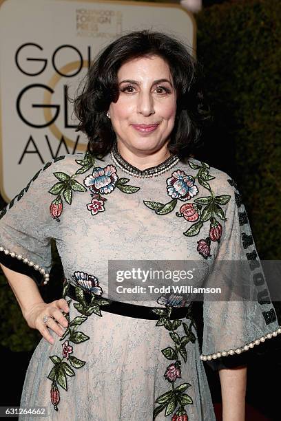 President, Worldwide Marketing and Distribution, Warner Bros. Pictures, Sue Kroll, attends the 74th Annual Golden Globe Awards at The Beverly Hilton...