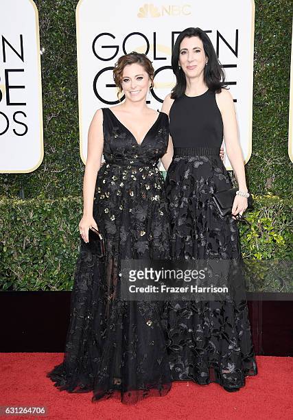 Actress Rachel Bloom and writer/producer Aline Brosh McKenna attend the 74th Annual Golden Globe Awards at The Beverly Hilton Hotel on January 8,...