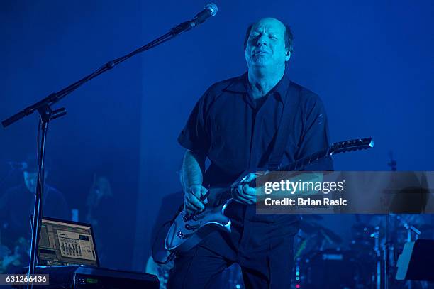 Adrian Belew performs during a special concert Celebrating David Bowie With Gary Oldman & Friends on what wold have been Bowie's 70th birthday at O2...